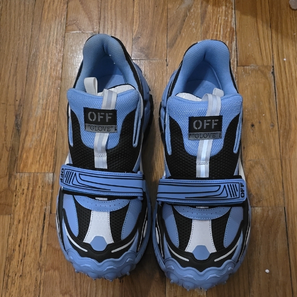 Off White Blue and Black Shoes